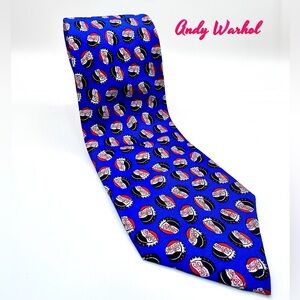 Andy Warhol Foundation Pepsi 1998 Men's Tie Dress Vintage Museum, 4"x57" Silk.